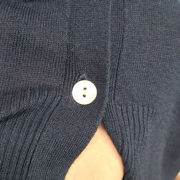 Gold Hawk V-Neck Dark Blue Sweater Dress Size Medium - Picture 5 of 6